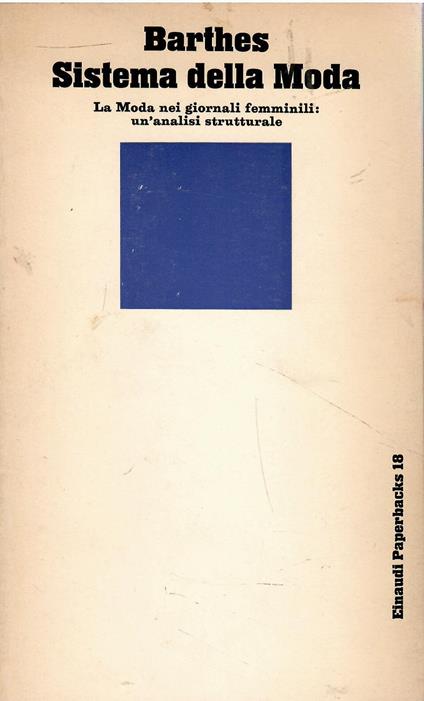 Sistema della moda. La moda nei giornali femminili - Roland Barthes - copertina