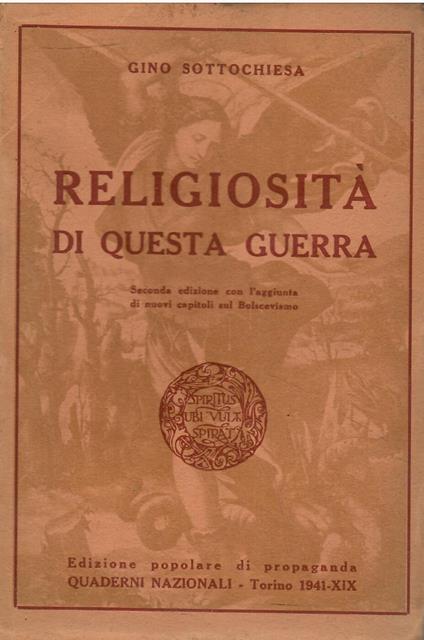 Religiosità di questa guerra - Gino Sottochiesa - copertina