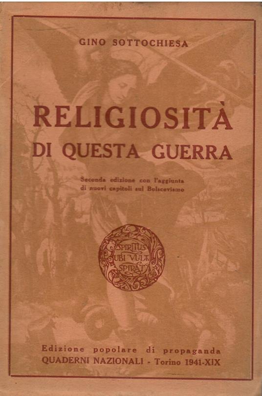 Religiosità di questa guerra - Gino Sottochiesa - copertina
