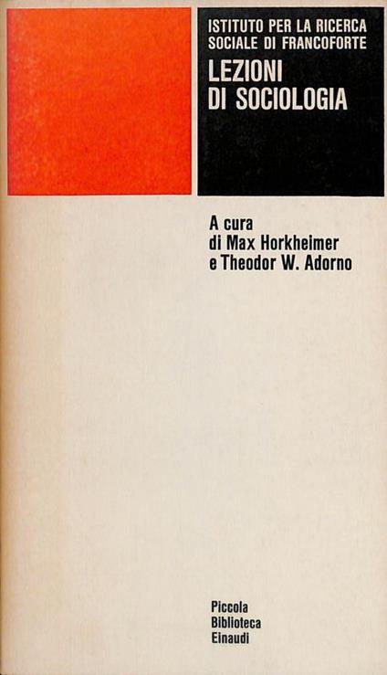 Lezioni di sociologia - copertina