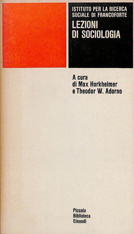 Lezioni di sociologia - copertina