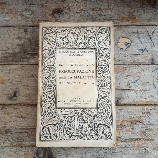 La preoccupazione ossia: la malattia del secolo - copertina