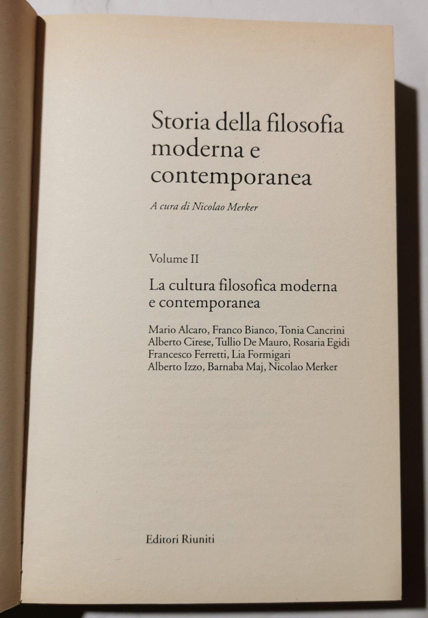 Storia della filosofia moderna e contemporanea -Vol. 2: La societa industriale moderna