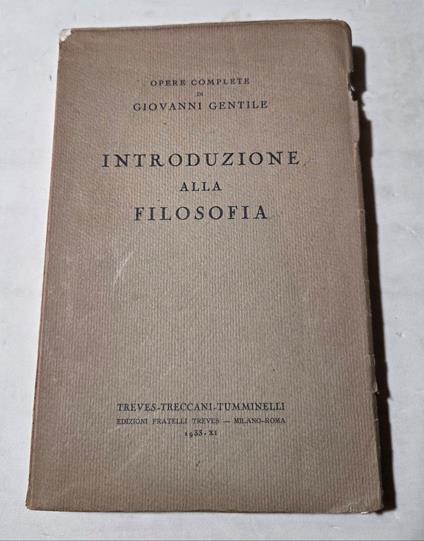 Introduzione alla filosofia - Giovanni Gentile - copertina
