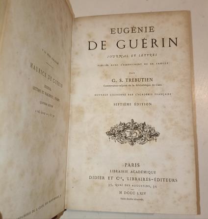 Eugénie De Guérin journal e lettres - copertina