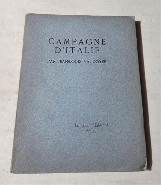 Campagne d'Italie - Jean-Louis Vaudoyer - copertina