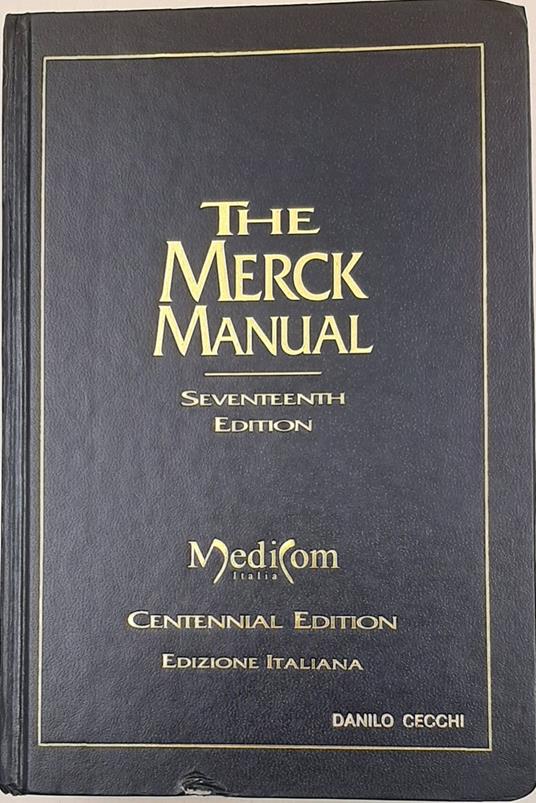 Manuale Merck - Diagnosi e terapia- edizione del centenario - copertina