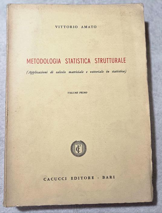 Metodologia statistica strutturale - Vol. Ì - copertina