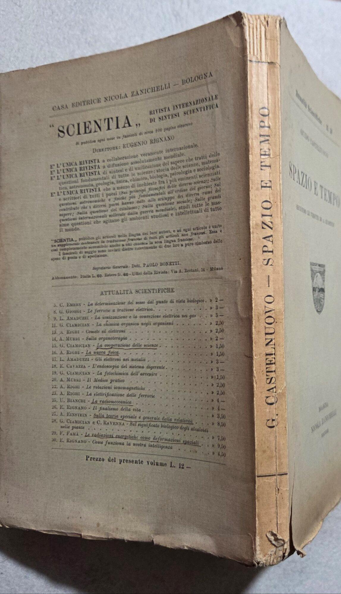 Spazio e tempo secondo le vedute di A. Einstein