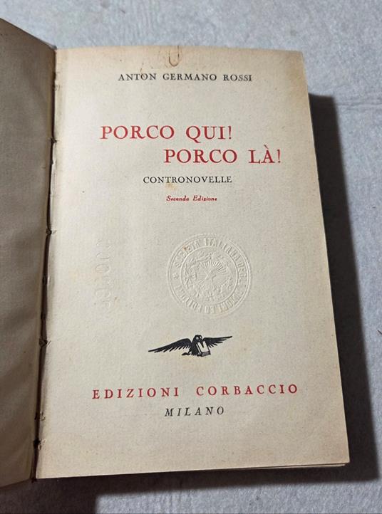 Porco qui porco la' ! Contronovelle - copertina