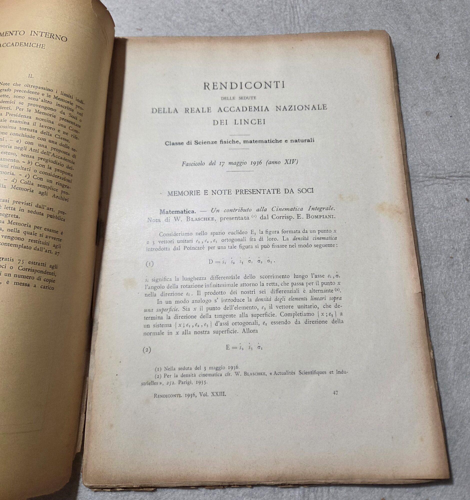 Atti della Reale Accademia dei Lincei - Anno CCCXXXIII 1936 - serie sesta - rendiconti classe di scienze fisiche, matematiche e naturali - Vol. XXIII fascicolo 10