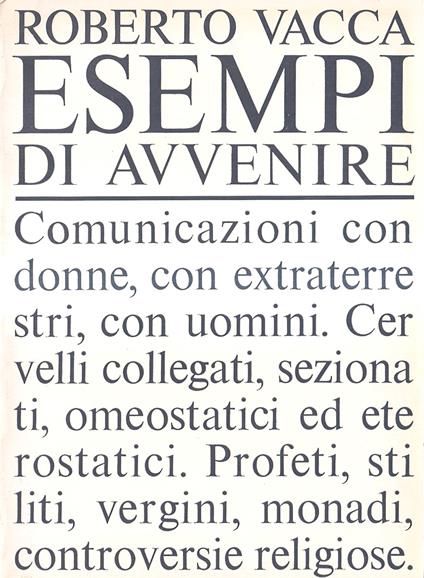 Esempi di avvenire - Roberto Vacca - copertina