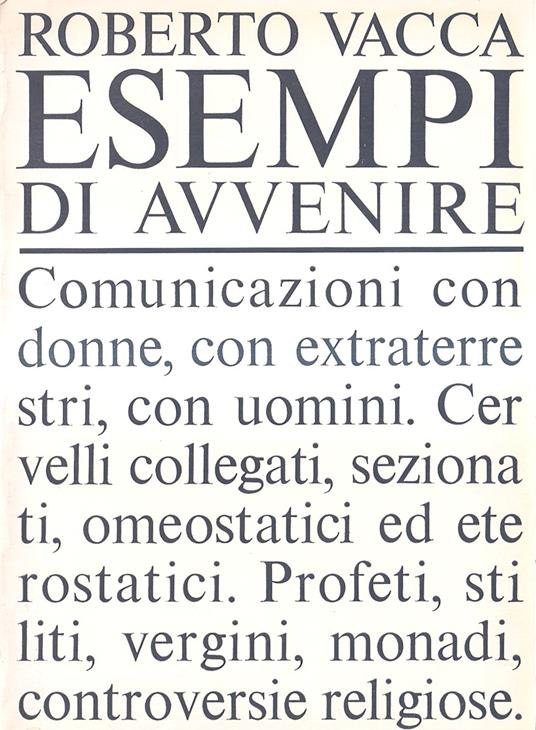 Esempi di avvenire - Roberto Vacca - copertina