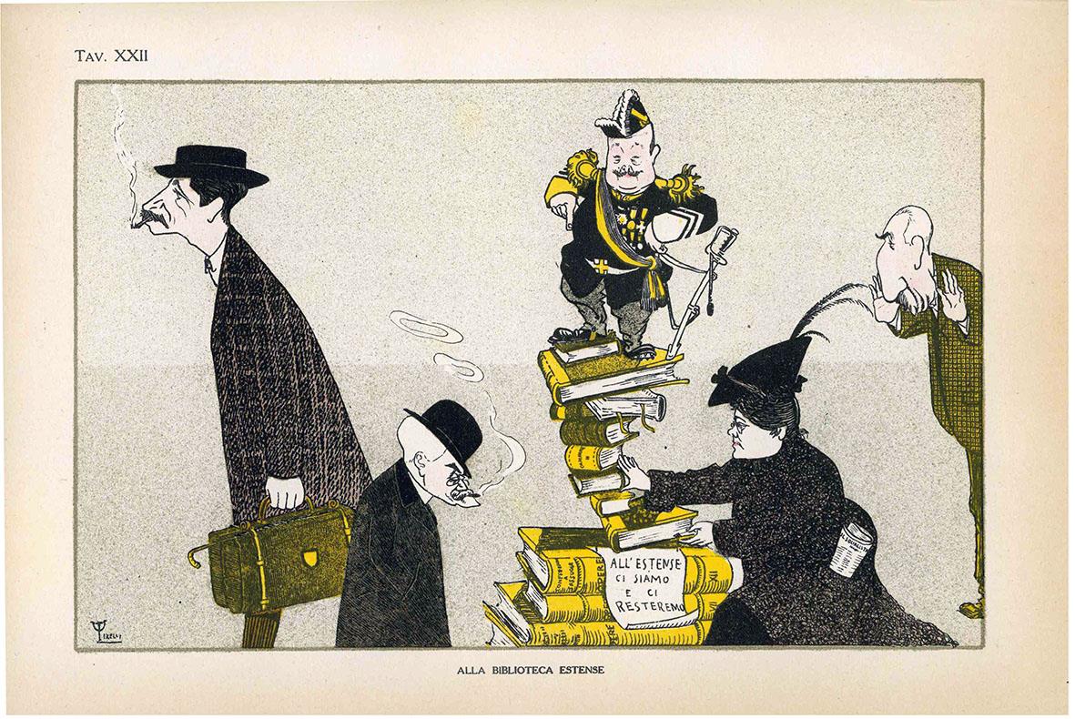 Modena d'una volta. Caricature di Umberto Tirelli. Fregi di Evaristo Cappelli. Stampe e Fotografie