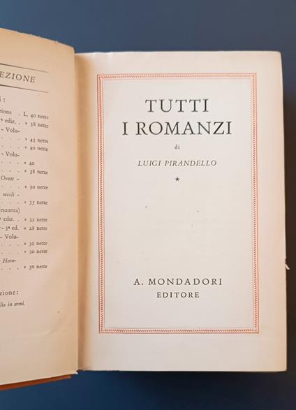 Tutti i romanzi - Luigi Pirandello - copertina