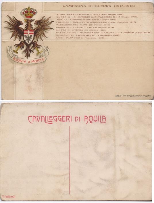 Cartolina - XXVII Reggimento Cavalleggeri di Aquila - copertina