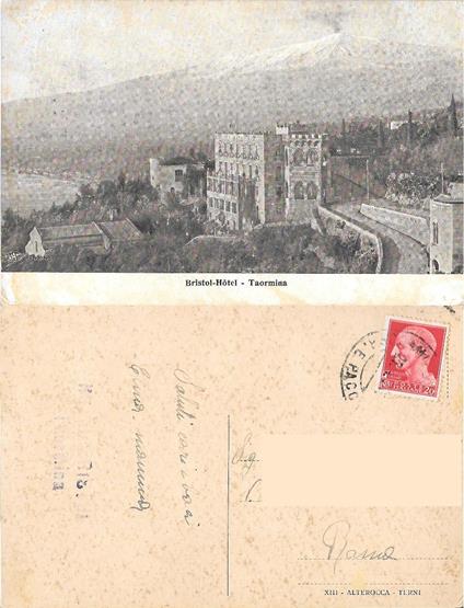 Taormina. Bristol Hotel . ed. Alterocca. Viaggiata - copertina