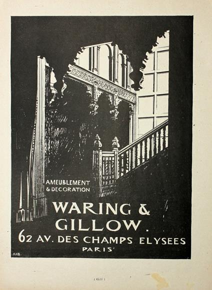 Warning & Gillow. Ameublement & decoration. Advertising 1927 - copertina