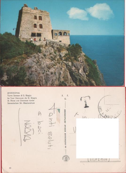 Ansedonia . Torre Senese di S. Biagio. Viaggiata - copertina