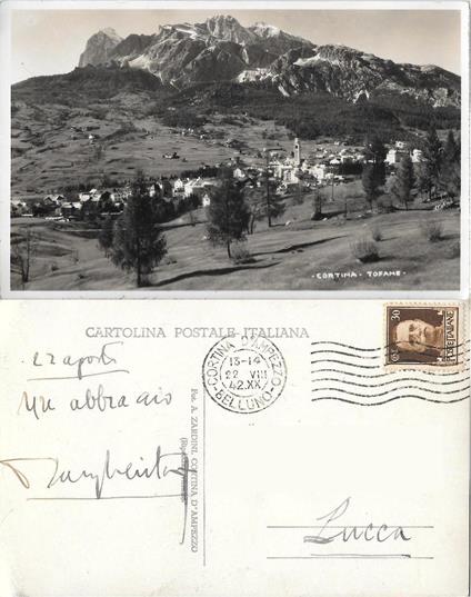 Cortina. Tofana. Ed. Zardini. Viaggiata 1942 - copertina