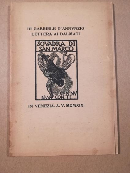 Lettera ai Dalmati - Gabriele D'Annunzio - copertina