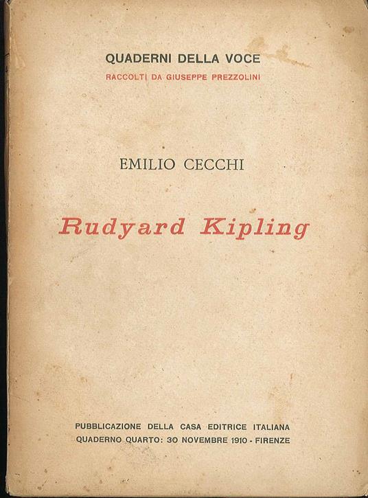 Rudyard Kipling - Emilio Cecchi - copertina