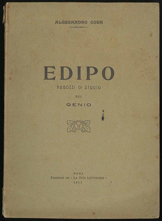 Edipo - Abbozzi di studio sul Genio - copertina