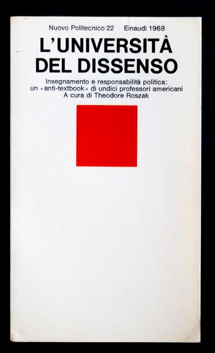 L'università del dissenso - Theodore Roszak - copertina