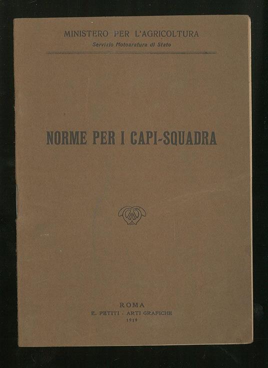 Norme per i capi-squadra - copertina