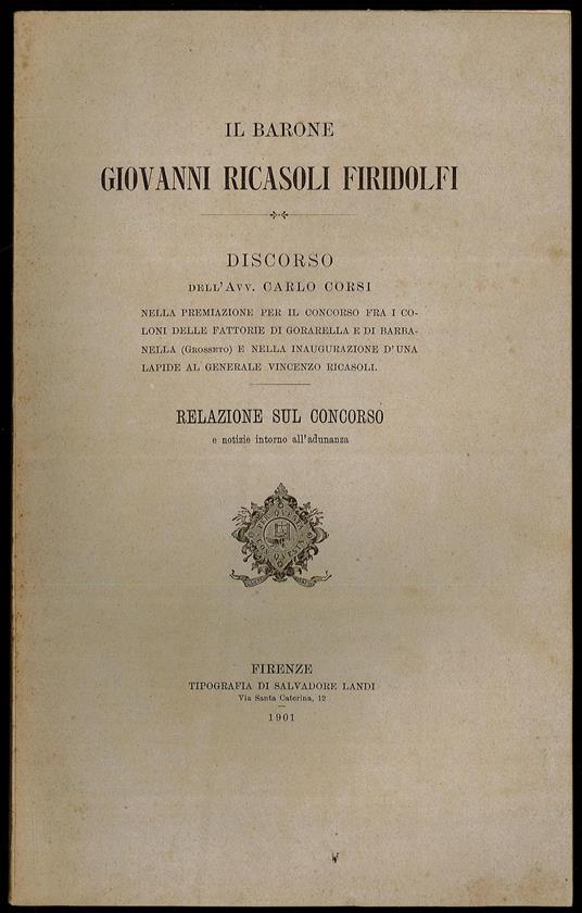 Il Barone - Giovanni Ricasoli Firidolfi - Carlo Corsi - copertina