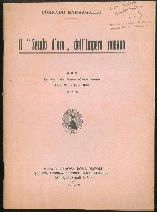 Il Secolo d'oro dell'Impero Romano - Corrado Barbagallo - copertina