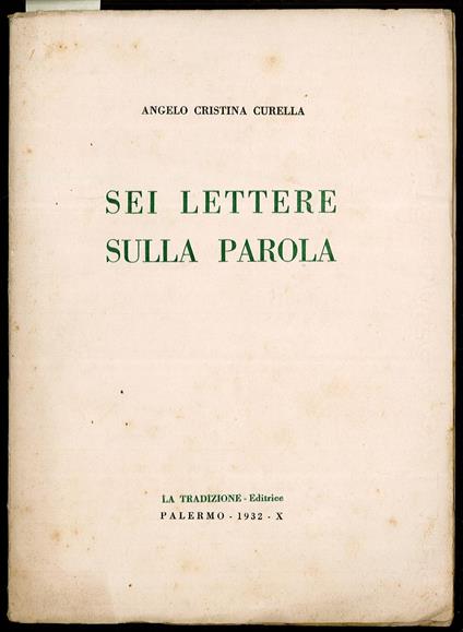Sei Lettere Sulla Parola - copertina