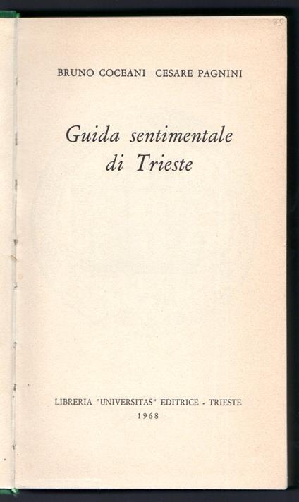 Guida sentimentale di Trieste - Bruno Coceani - copertina