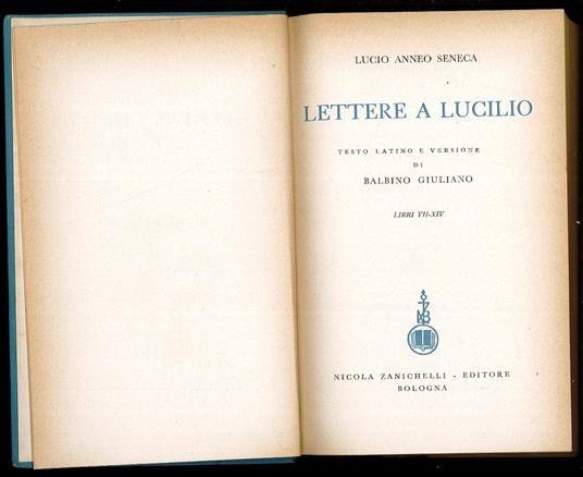 Lettere a Lucilio - Libri VII-XIV - Lucio Anneo Seneca - copertina