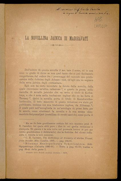 Novellina Jainica di Madiravati - copertina