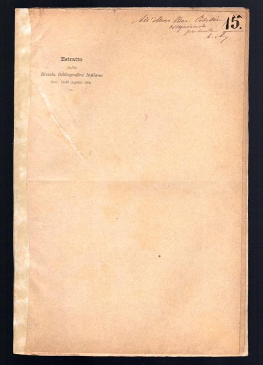 Documenti bibliografici inediti - Un ricordo del prof. Maurizio Bufalini - Autori Vari - copertina