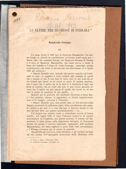 Le ultime tre Duchesse di Ferrara - Margherita Gonzaga - Alfonso Lazzari - copertina