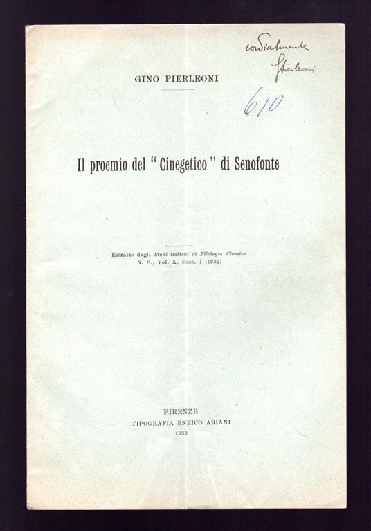 Il proemio del ''Cinegetico'' di Senofonte - copertina