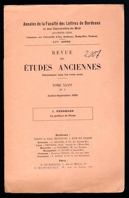 La preface de Perse - copertina