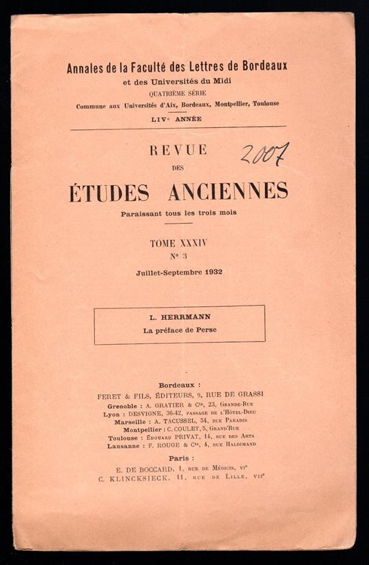 La preface de Perse - copertina