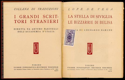 Le stelle di Siviglia - Le bizzarrie di Belisa - Lope de Vega - copertina