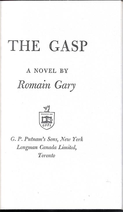 The Gasp - Romain Gary - copertina