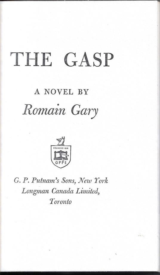 The Gasp - Romain Gary - copertina