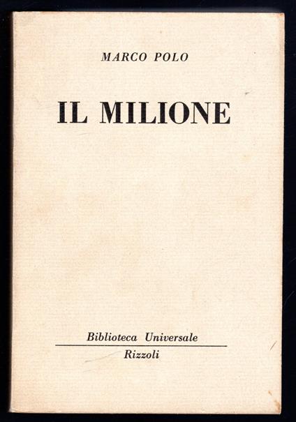 Il milione - Marco Polo - copertina