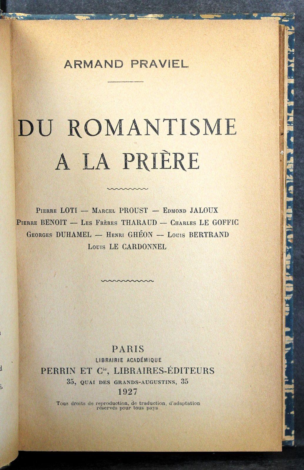 Du Romantisme A La Priere