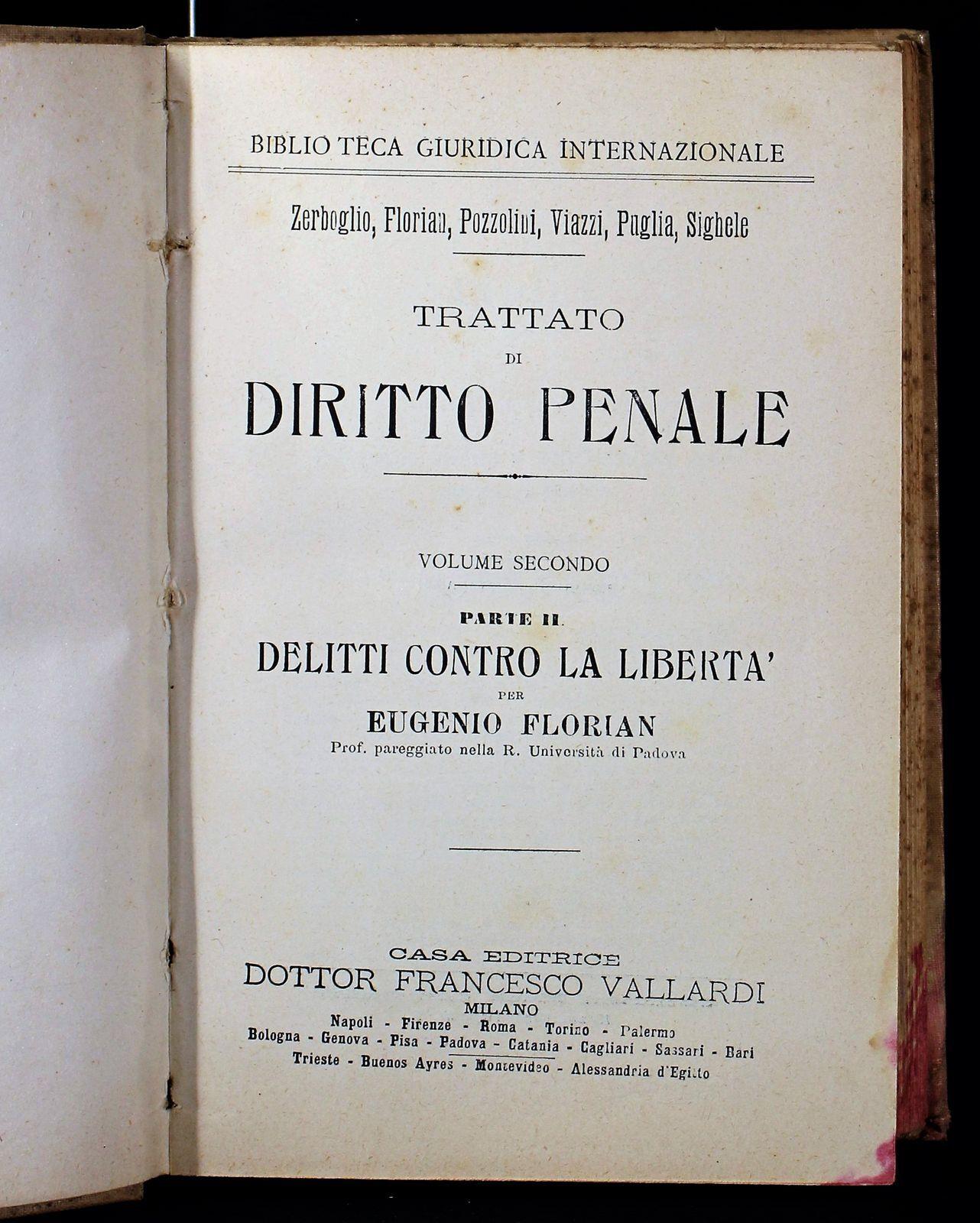 Trattato Diritto Penale Vol Ii P Ii. Delitti Contro Libertà