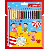 Matita colorata triangolare STABILO Trio thick Astuccio da 18 Colori assortiti