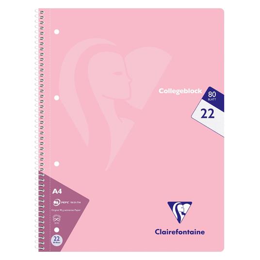 Mimesys College Block A4 160 pagine a quadretti colori assortiti - 3