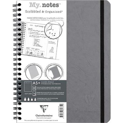 Quaderno spiralato Age Bag, My.Notes 16x21 marg.stacc. 60F DOT Grigio