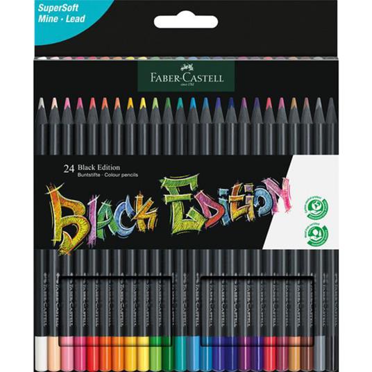 Astuccio cartone da 24 matite colorate triangolari Black Edition